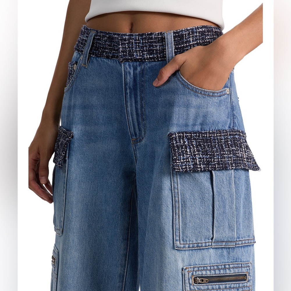 Alice + Olivia Cay Baggy Denim Cargo Jeans - Picture 5 of 9